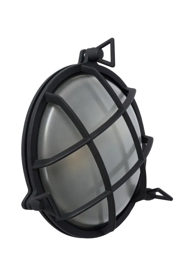 Lucide DUDLEY - Wandlamp Binnen/Buiten - 1xE27 - IP65 - Zwart - uit